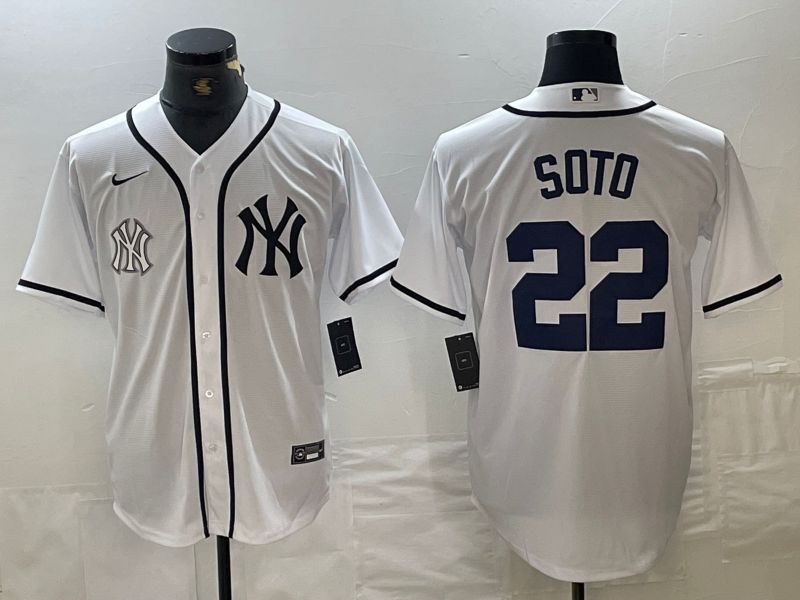 Men New York Yankees #22 Soto White Third generation joint name Nike 2024 MLB Jersey style 2